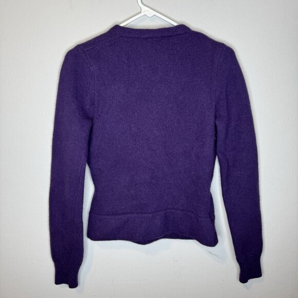 The Limited Purple Wrap Sweater Medium Angora Rabbit & Lambs Wool V Neck - Picture 2 of 5